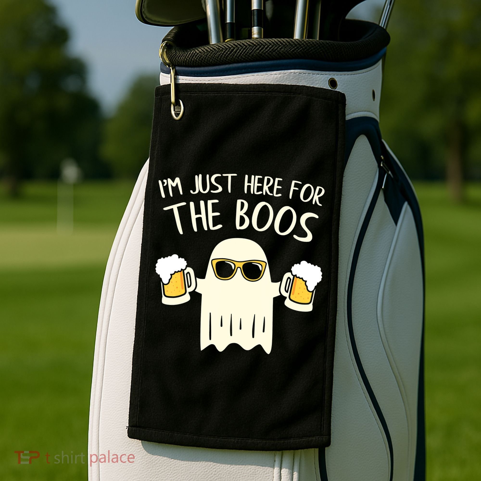 Funny Im Just Here For The Boos Shirt Gift Halloween Ghost Golf Towel
