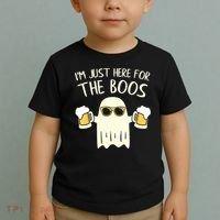 Funny Im Just Here For The Boos Shirt Gift Halloween Ghost Toddler T-Shirt thumb 2