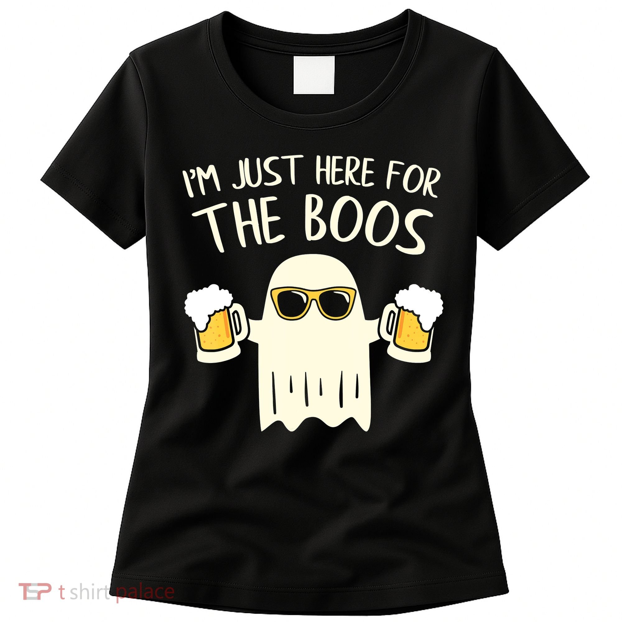 Funny Im Just Here For The Boos Shirt Gift Halloween Ghost Women's T-Shirt