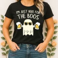 Funny Im Just Here For The Boos Shirt Gift Halloween Ghost Women's T-Shirt thumb 2