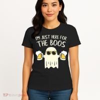 Funny Im Just Here For The Boos Shirt Gift Halloween Ghost Women's T-Shirt thumb 4