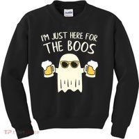 Funny Im Just Here For The Boos Shirt Gift Halloween Ghost Kids Sweatshirt thumb 0