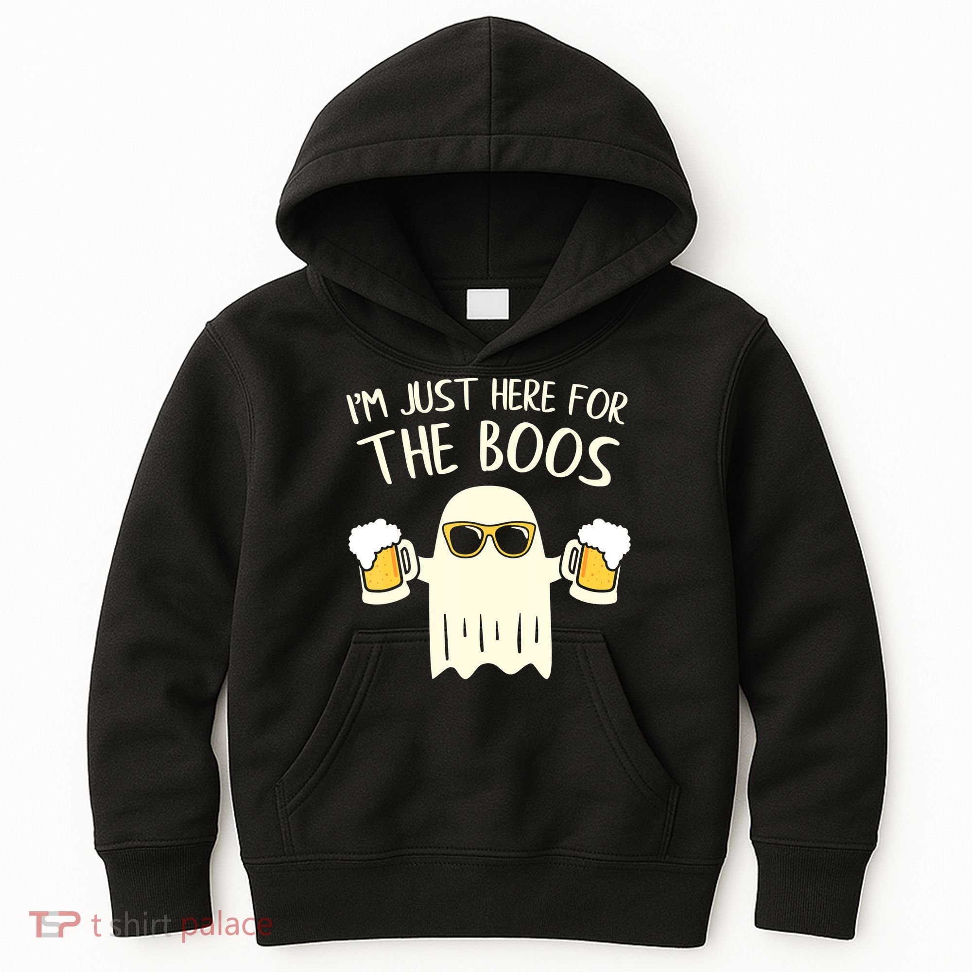 Funny Im Just Here For The Boos Shirt Gift Halloween Ghost Kids Hoodie
