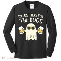 Funny Im Just Here For The Boos Shirt Gift Halloween Ghost Kids Long Sleeve Shirt thumb 0