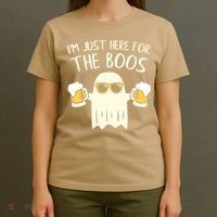 Funny Im Just Here For The Boos Shirt Gift Halloween Ghost T-Shirt thumb 4