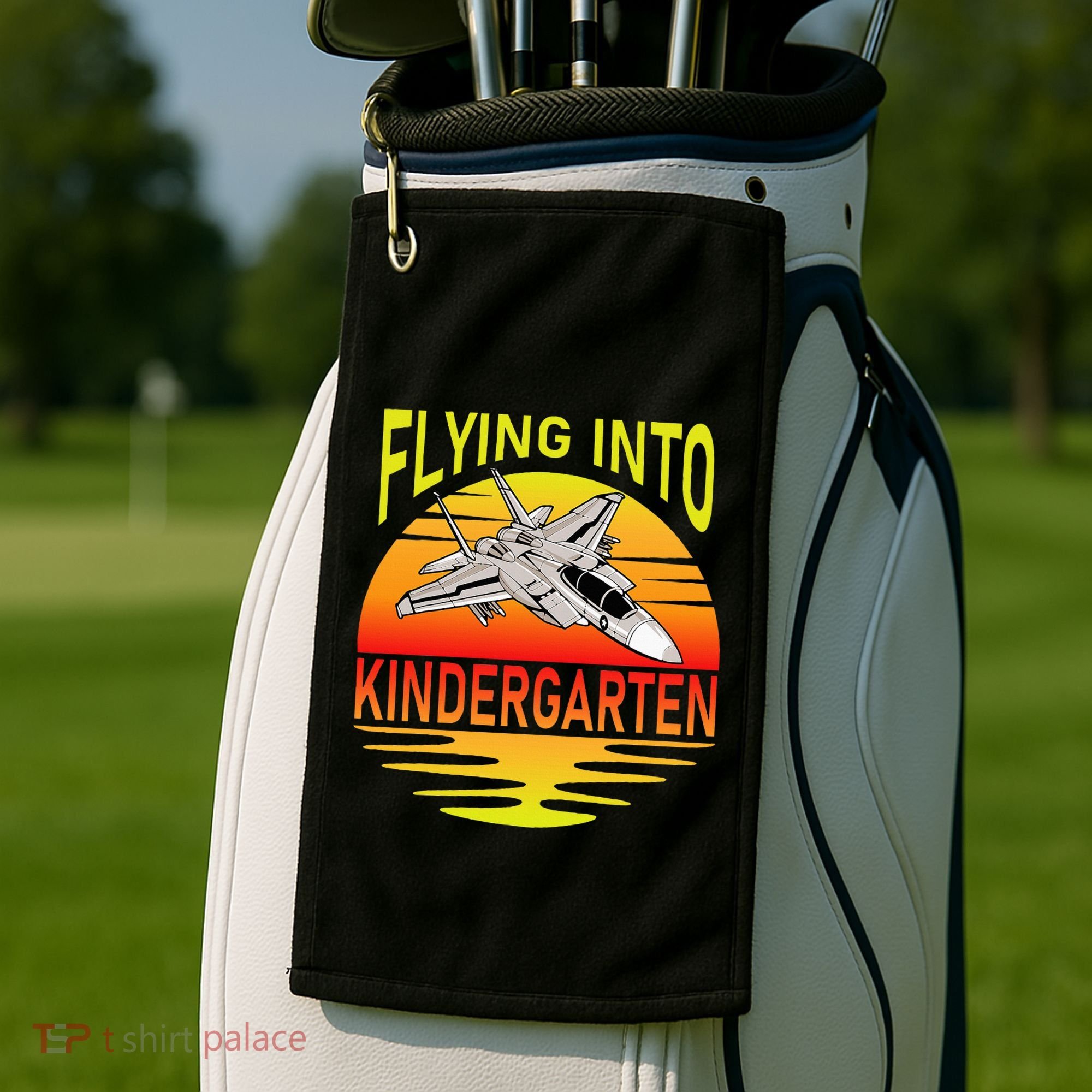 Flying Into Kindergarten Airplane Teacher Back To School Golf Towel