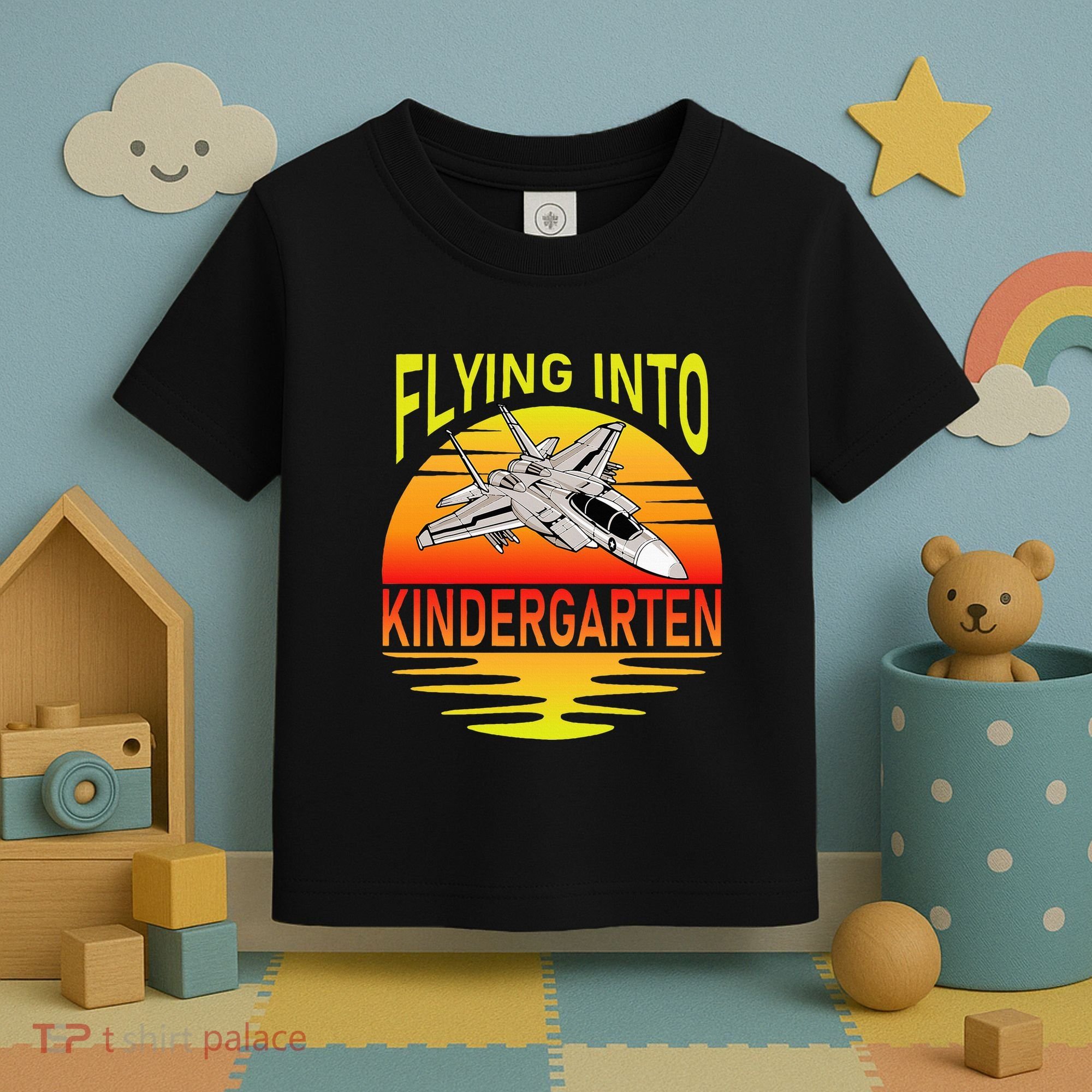 Flying Into Kindergarten Airplane Teacher Back To School Toddler T-Shirt