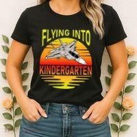 Flying Into Kindergarten Airplane Teacher Back To School Women's T-Shirt thumb 2