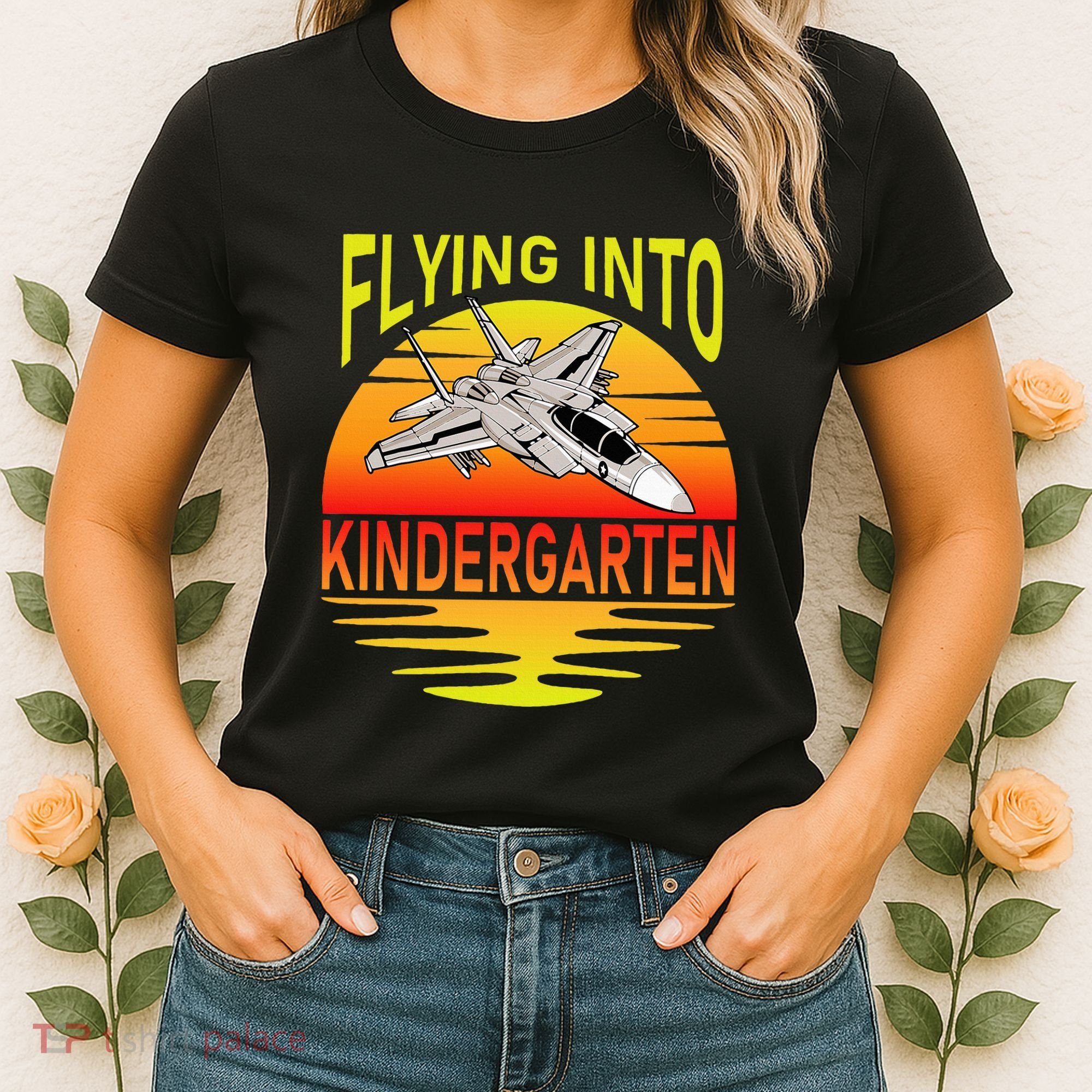 Flying Into Kindergarten Airplane Teacher Back To School Women's T-Shirt