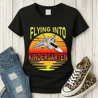Flying Into Kindergarten Airplane Teacher Back To School Women's T-Shirt thumb 3
