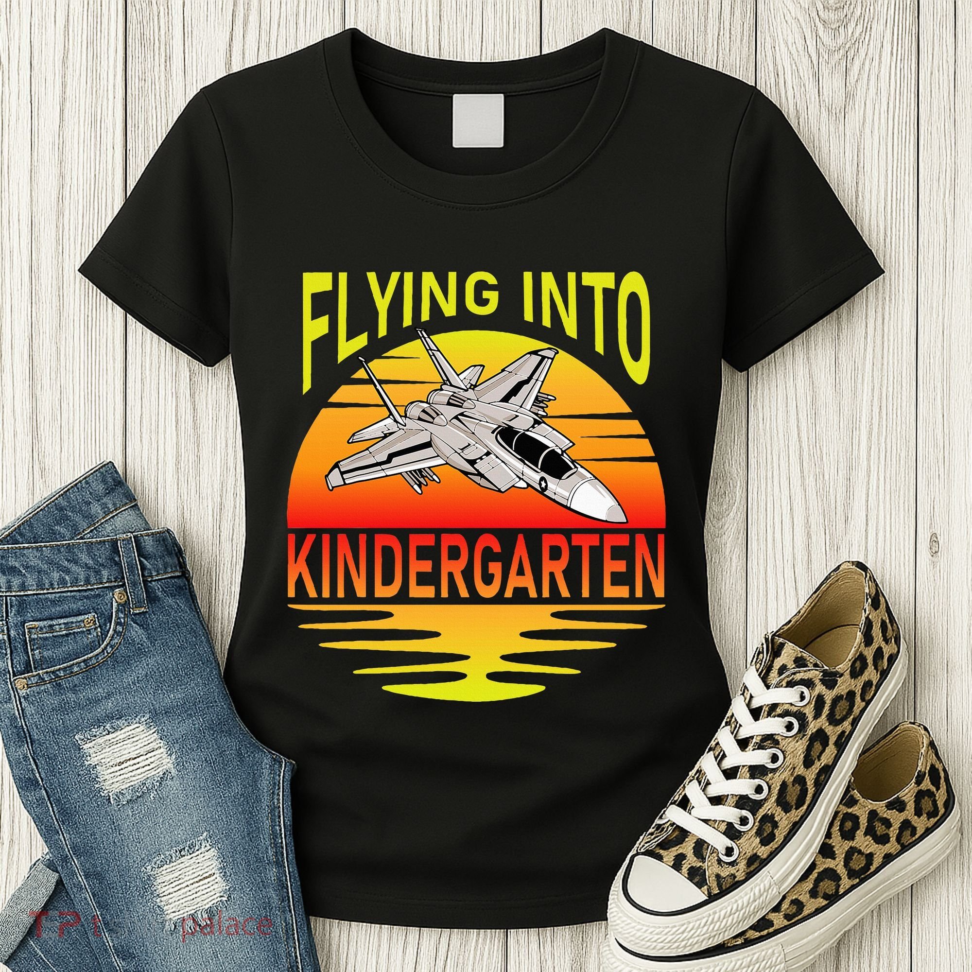 Flying Into Kindergarten Airplane Teacher Back To School Women's T-Shirt