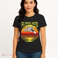 Flying Into Kindergarten Airplane Teacher Back To School Women's T-Shirt thumb 4
