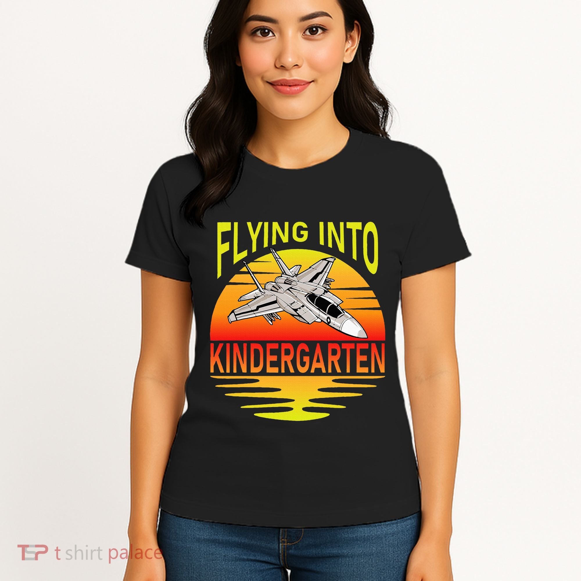 Flying Into Kindergarten Airplane Teacher Back To School Women's T-Shirt