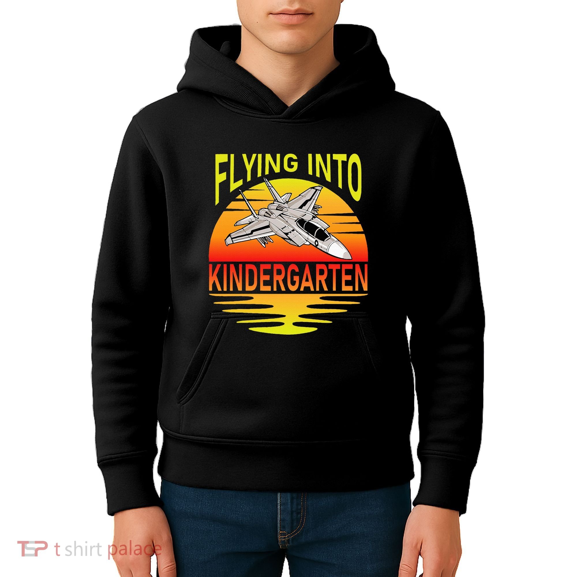 Flying Into Kindergarten Airplane Teacher Back To School Kids Hoodie