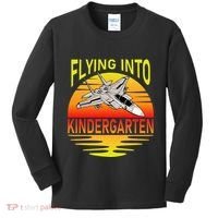Flying Into Kindergarten Airplane Teacher Back To School Kids Long Sleeve Shirt thumb 0