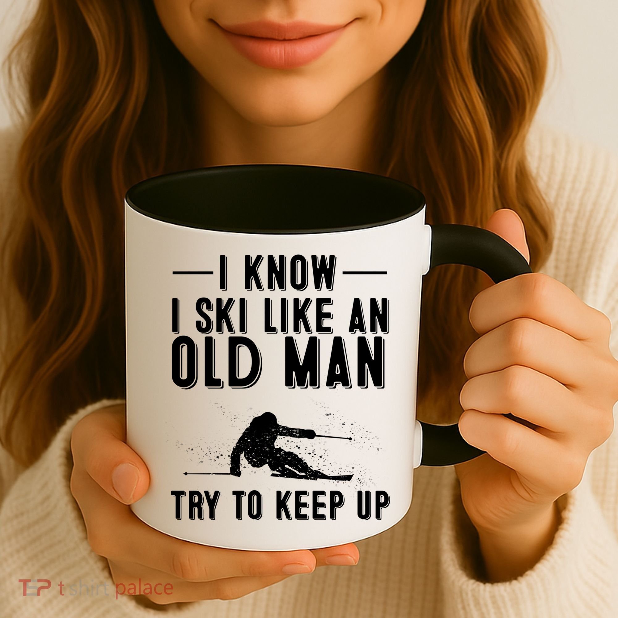 Funny I Know I Ski Like An Old Gift Cute Skiing Dads Gift Coffee Mug
