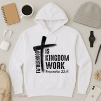 Fatherhood Is Kingdom Work Christian Dad Hoodie thumb 3