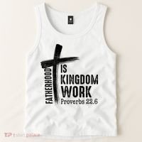 Fatherhood Is Kingdom Work Christian Dad Tank Top thumb 2