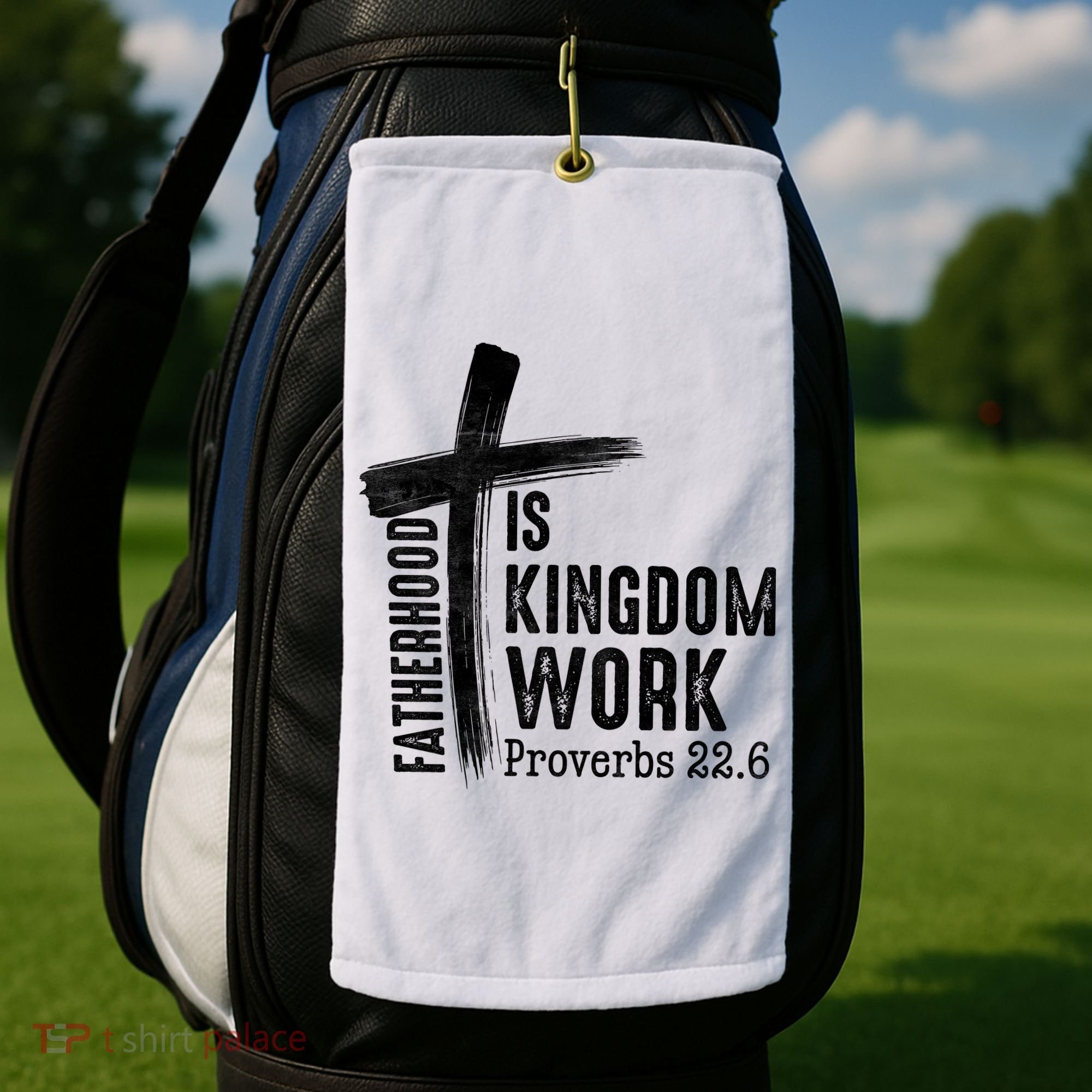 Fatherhood Is Kingdom Work Christian Dad Golf Towel