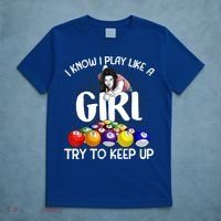 Funny I Know I Play Like A Girl Funny Gift Billiard Player Women T-Shirt thumb 5