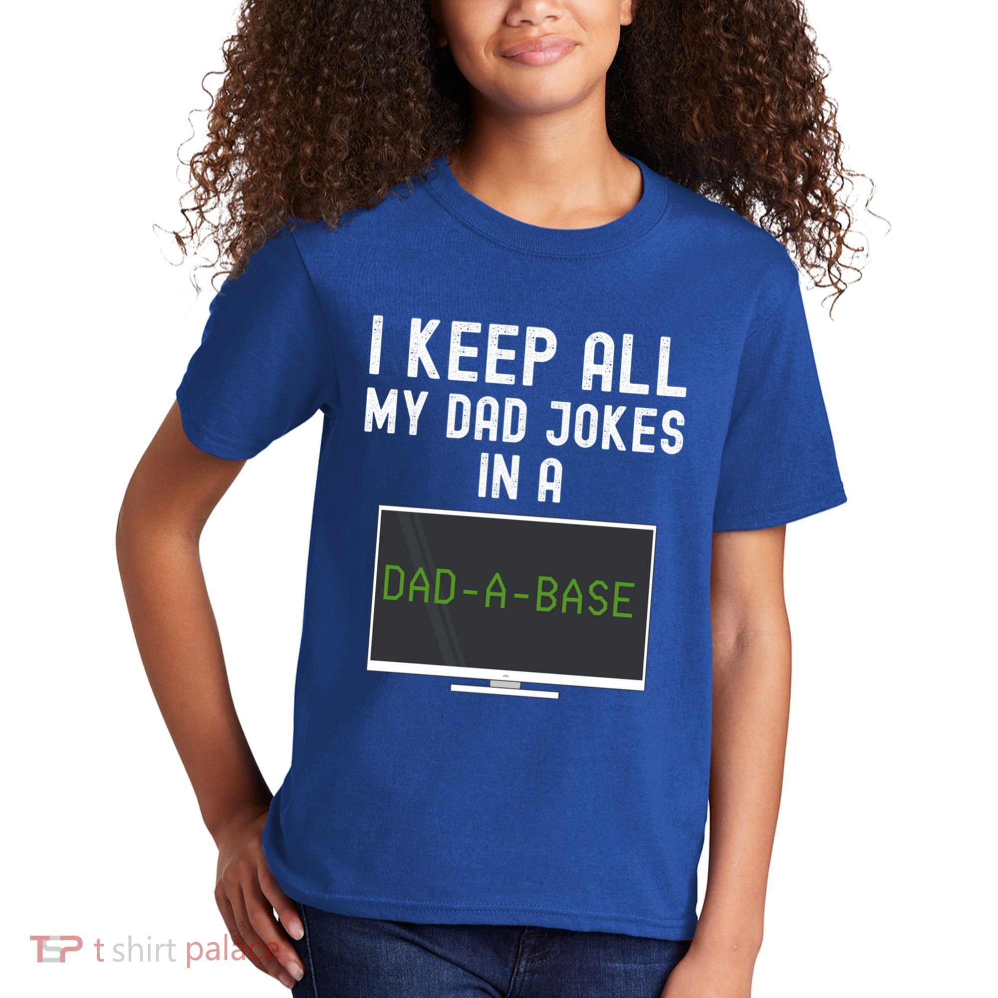 Funny I Keep All My Dad Jokes In A Dad A Base Gag Dad Joke Gift Kids T-Shirt