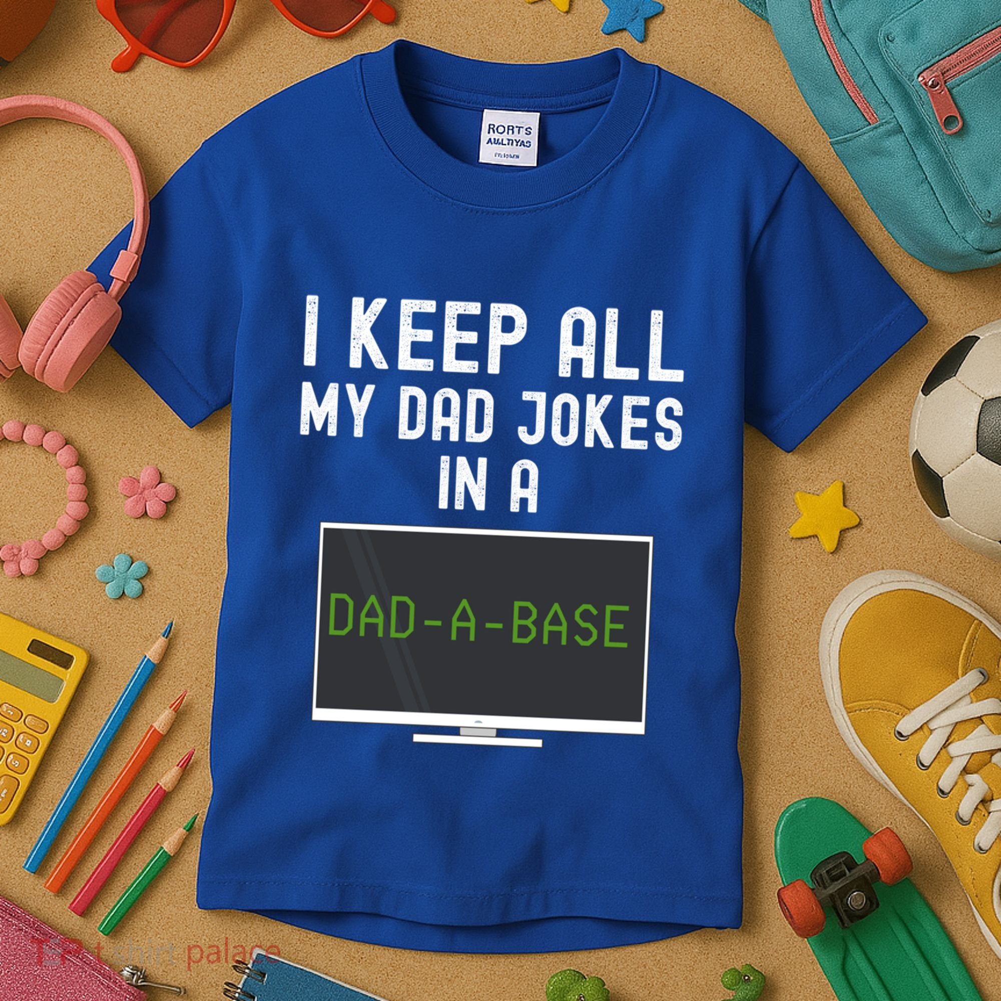 Funny I Keep All My Dad Jokes In A Dad A Base Gag Dad Joke Gift Kids T-Shirt