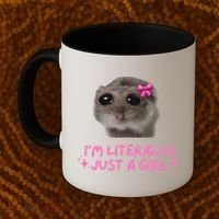 Funny IM Literally Just A Girl Sad Hamster Meme Gift Coffee Mug thumb 2