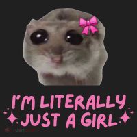 Funny IM Literally Just A Girl Sad Hamster Meme Gift Beanie thumb 2