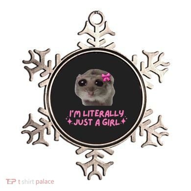 Funny IM Literally Just A Girl Sad Hamster Meme Gift Ornament
