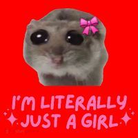 Funny IM Literally Just A Girl Sad Hamster Meme Gift Santa Hat thumb 1