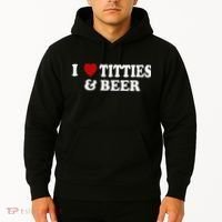 Funny I Love Tittes And Beer Hoodie thumb 2