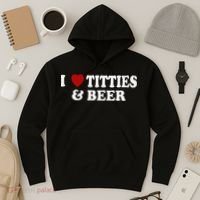 Funny I Love Tittes And Beer Hoodie thumb 3