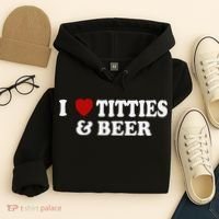 Funny I Love Tittes And Beer Hoodie thumb 4