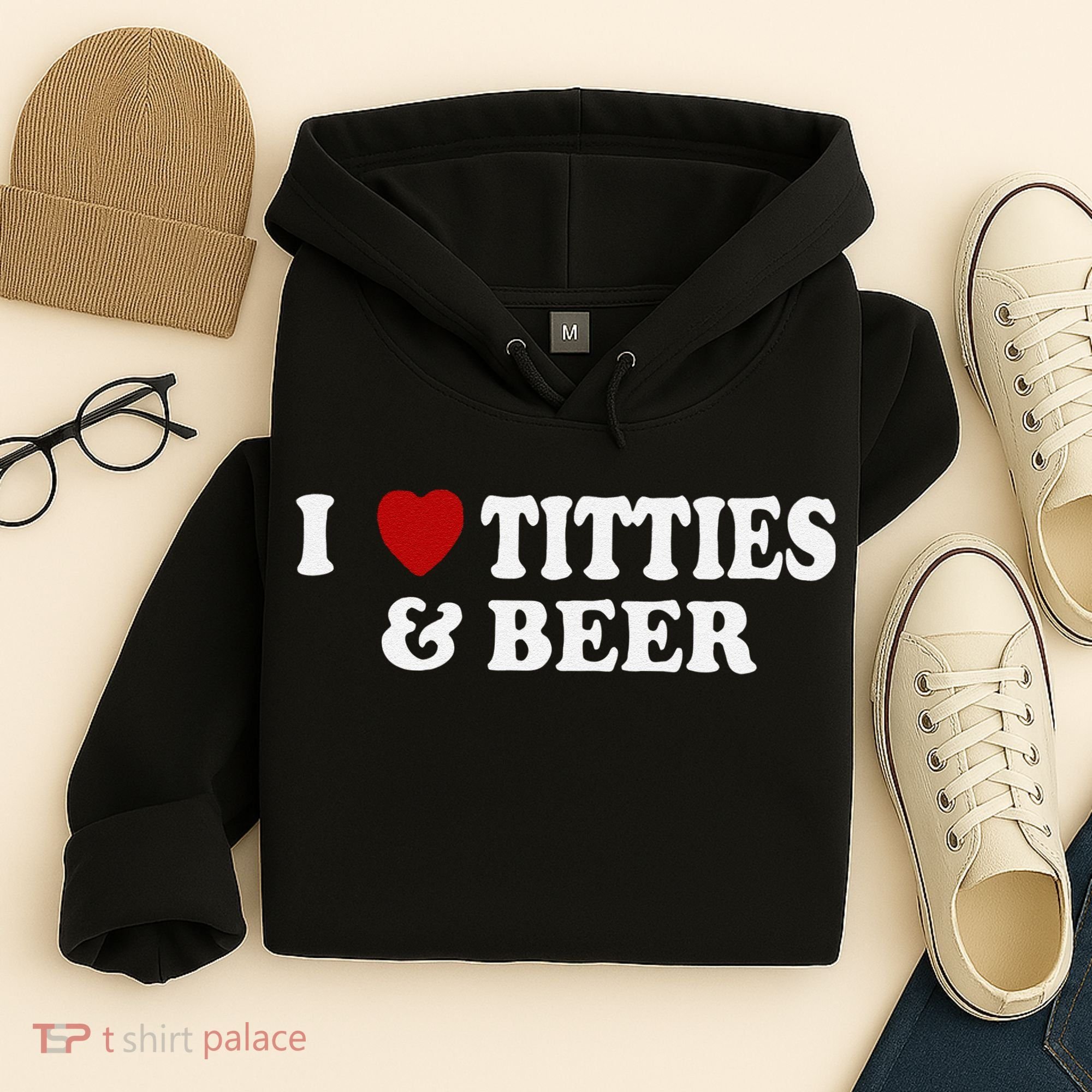 Funny I Love Tittes And Beer Hoodie