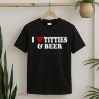 Funny I Love Tittes And Beer T-Shirt thumb 2
