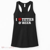 Funny I Love Tittes And Beer Women's Tank Top thumb 0
