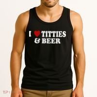 Funny I Love Tittes And Beer Tank Top thumb 3