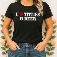 Funny I Love Tittes And Beer Women's T-Shirt thumb 2