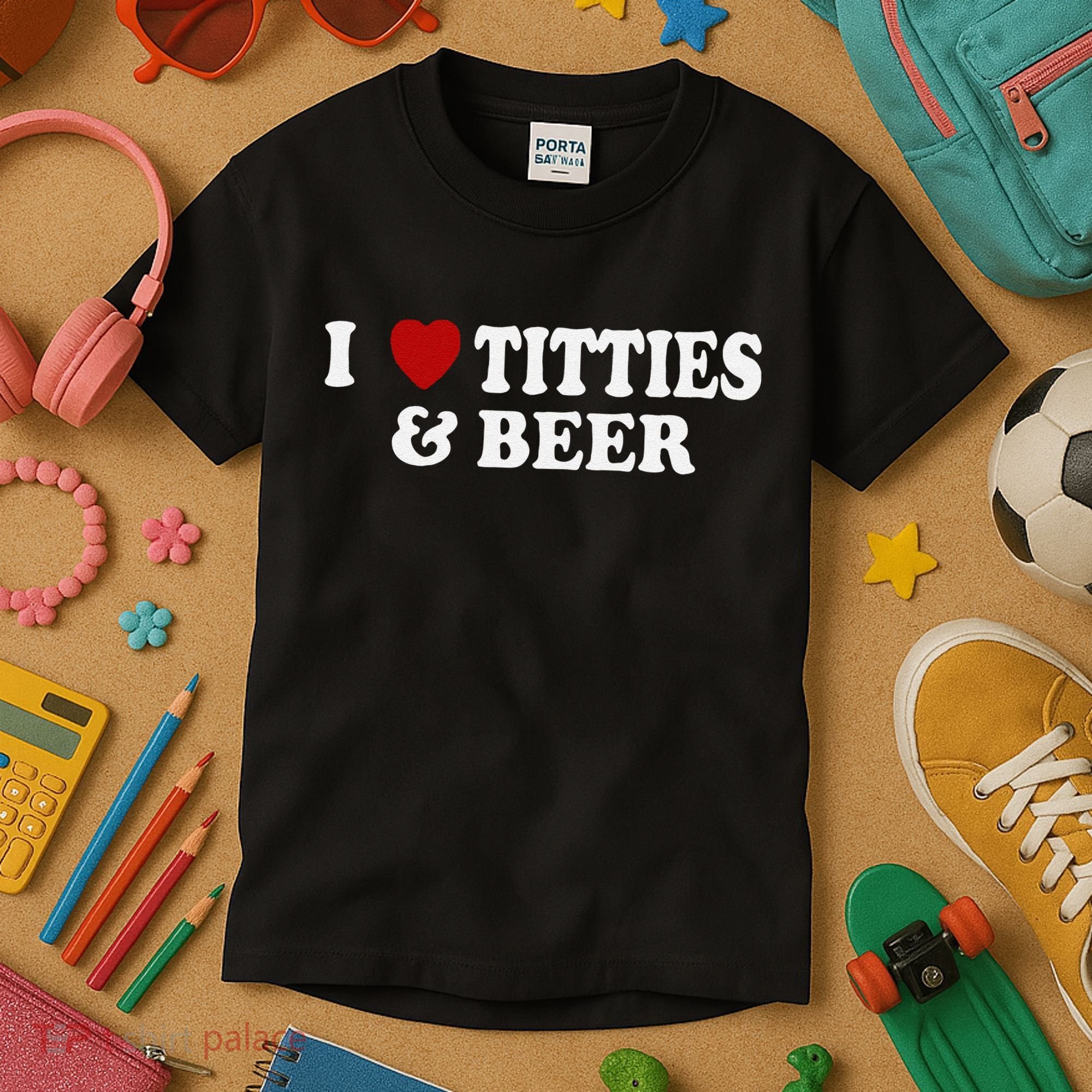 Funny I Love Tittes And Beer Kids T-Shirt
