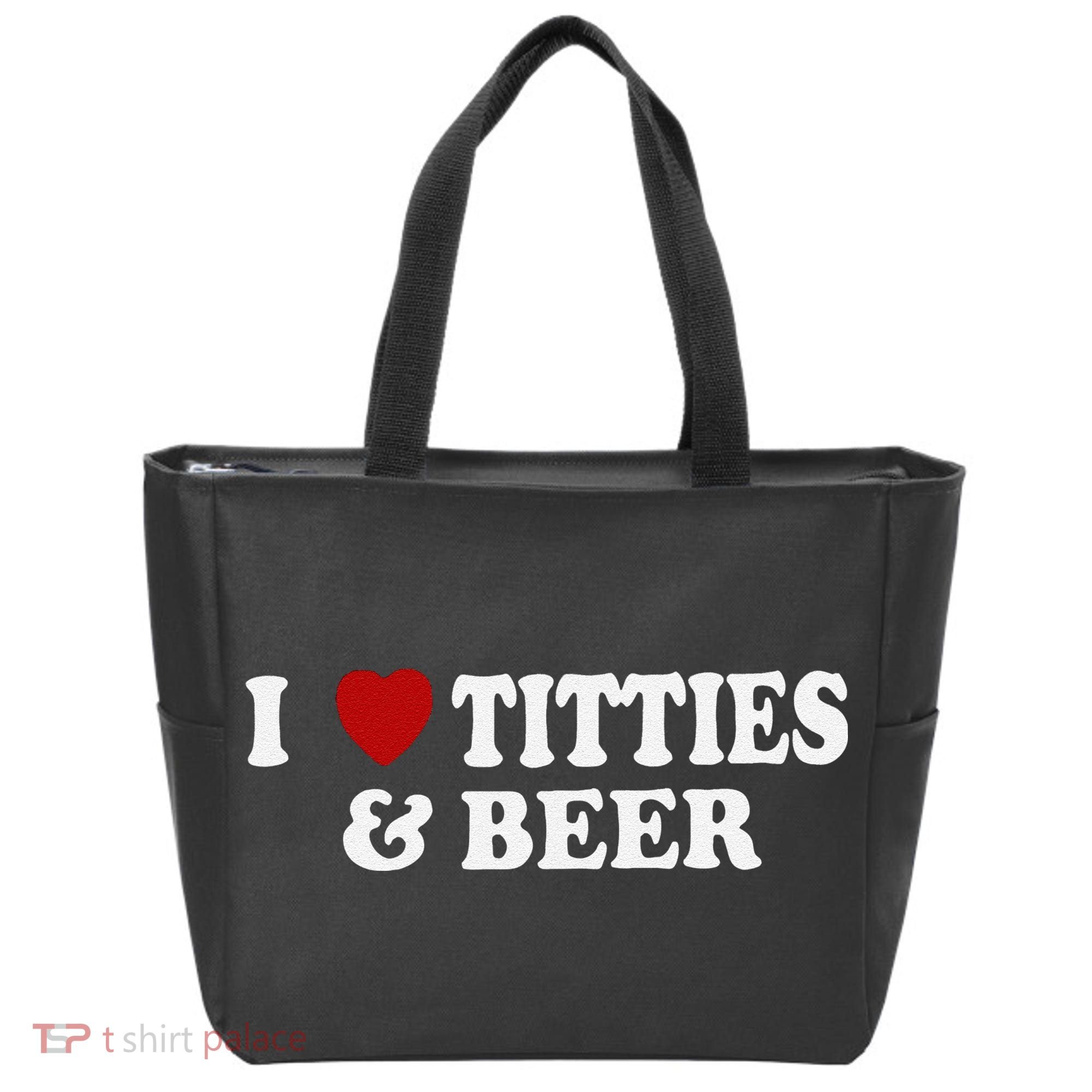 Funny I Love Tittes And Beer Tote Bag