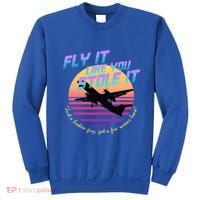 Fly It Like You Stole It Sky King Vaporwave Aesthetic Sweatshirt thumb 0