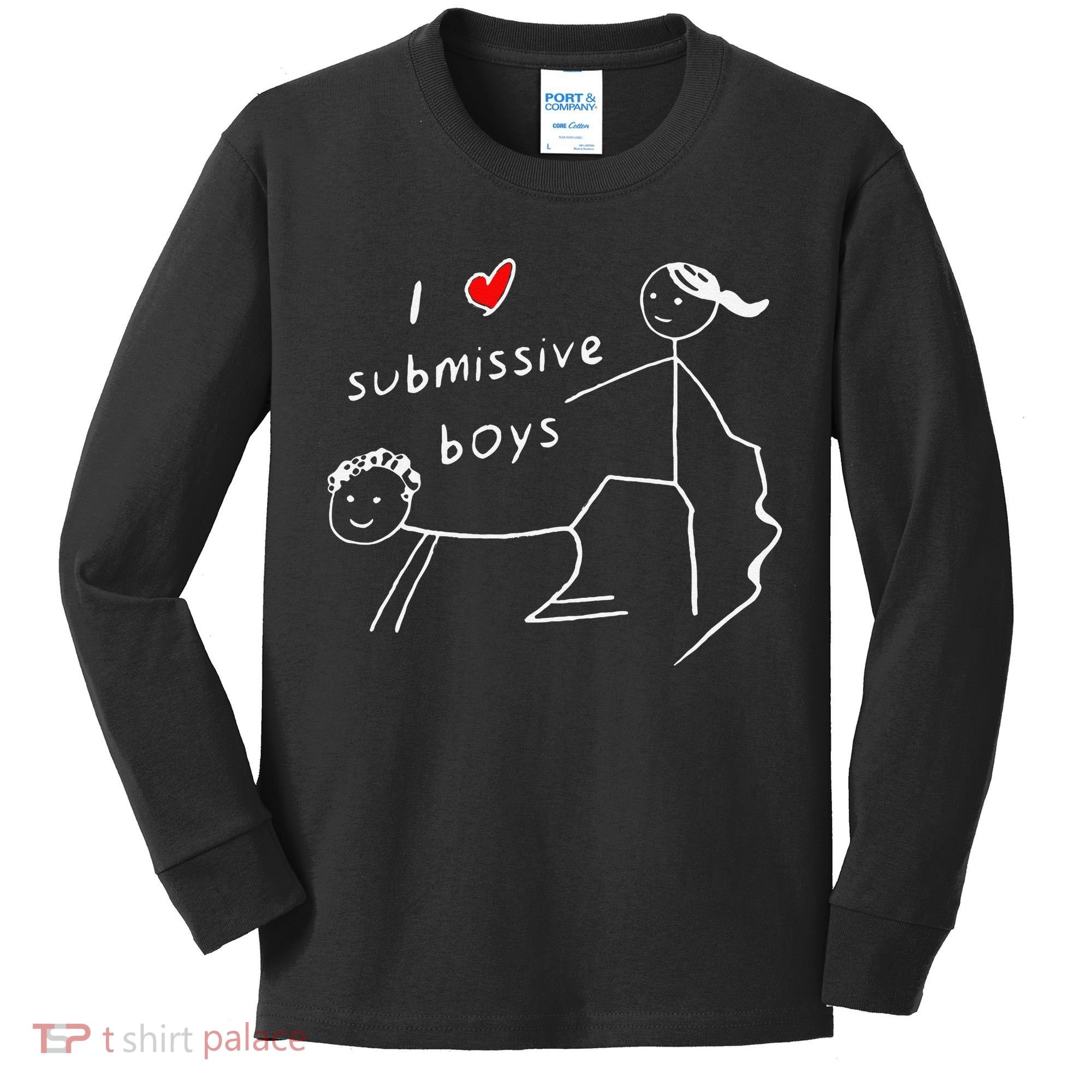 Funny I Love Submissive Boy I Heart Submissive Gift Kids Long Sleeve Shirt