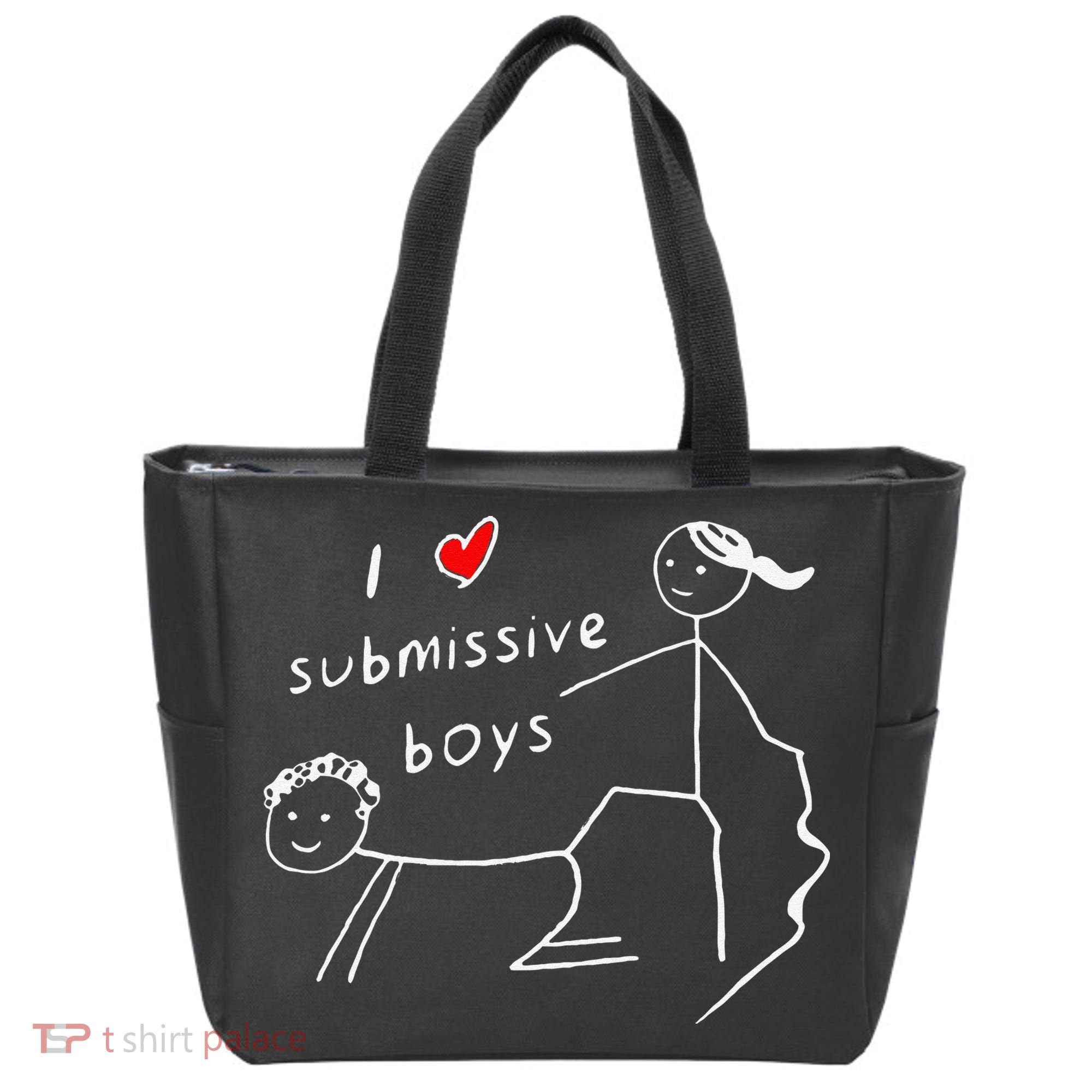 Funny I Love Submissive Boy I Heart Submissive Gift Tote Bag