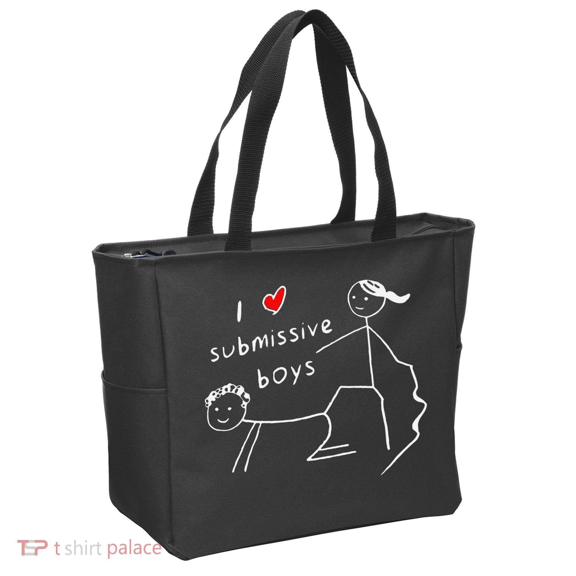 Funny I Love Submissive Boy I Heart Submissive Gift Tote Bag