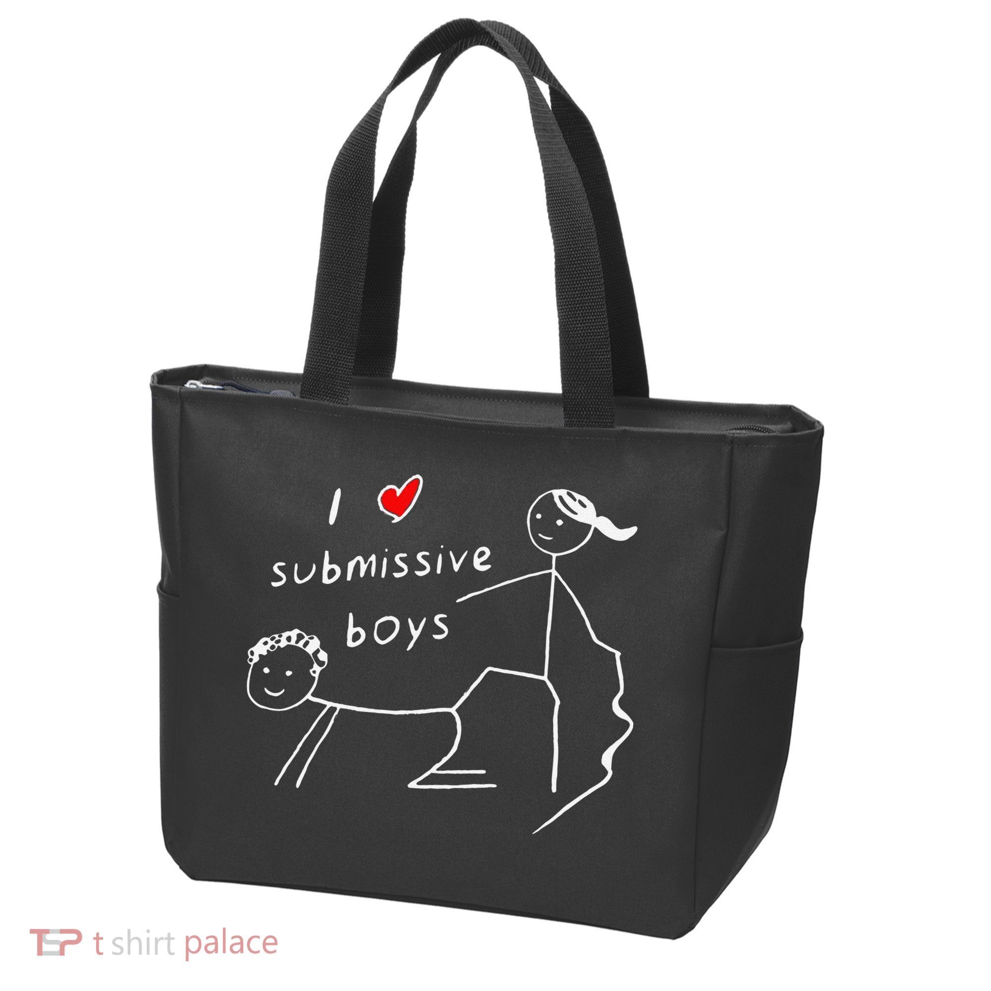 Funny I Love Submissive Boy I Heart Submissive Gift Tote Bag