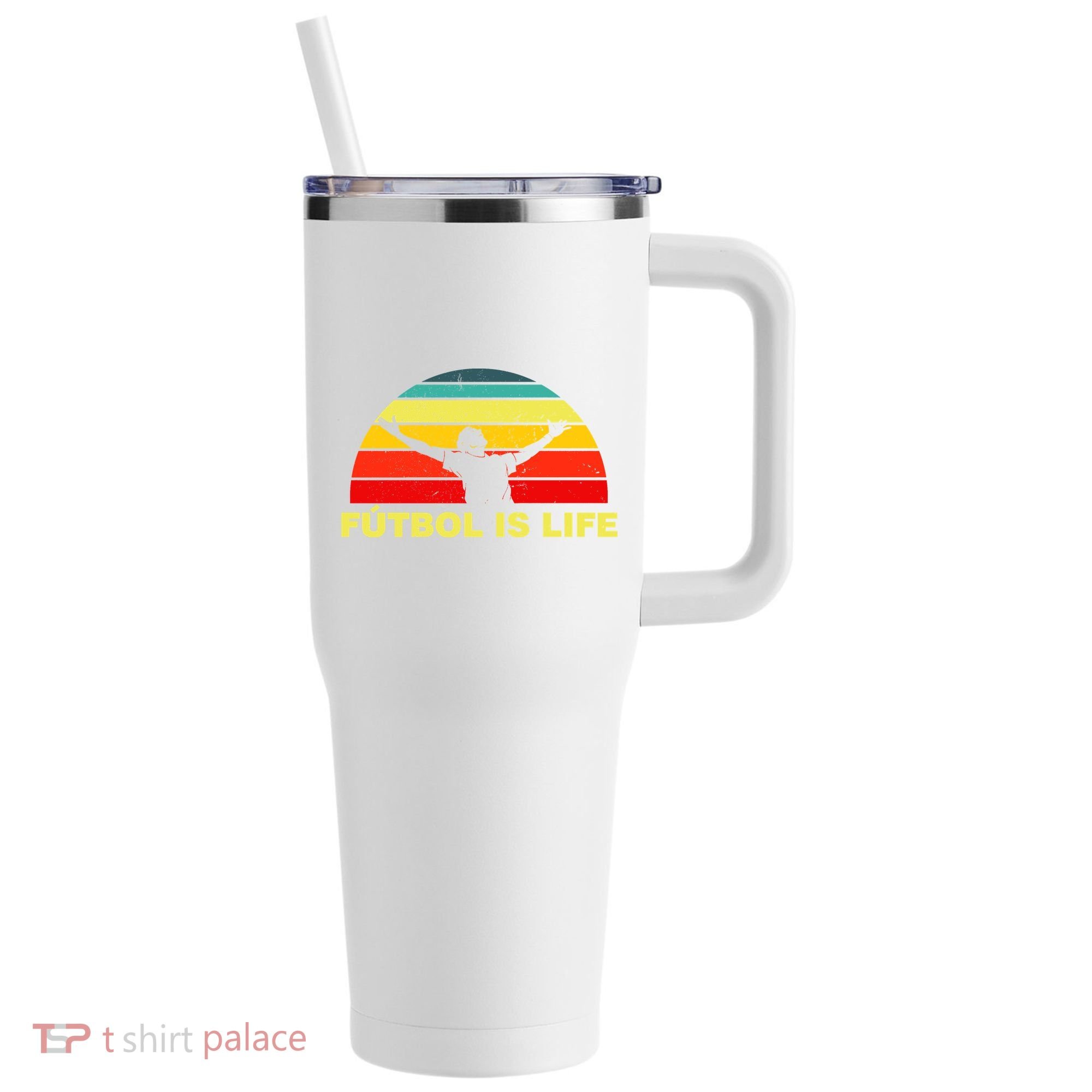 Futbol Is Life 40oz Vacuum Insulated Stainless Steel Travel Tumbler