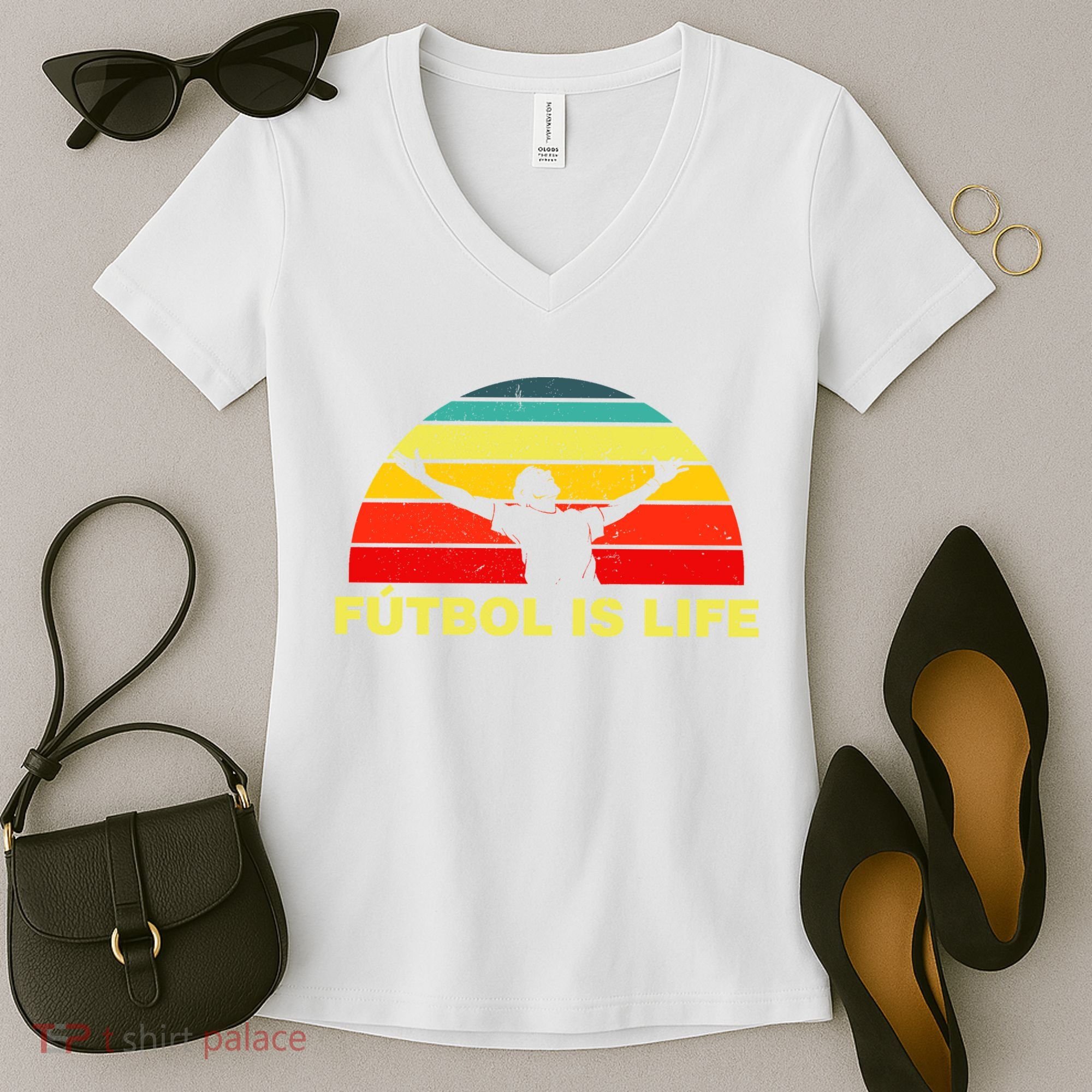 Futbol Is Life Women's V-Neck T-Shirt