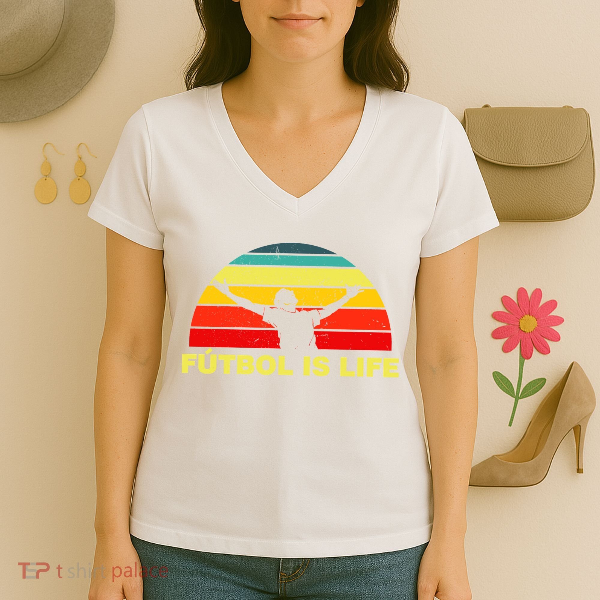 Futbol Is Life Women's V-Neck T-Shirt