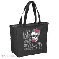 Funny I Like Murder Shows Comfy Clothes And Maybe 3 People Tote Bag thumb 2