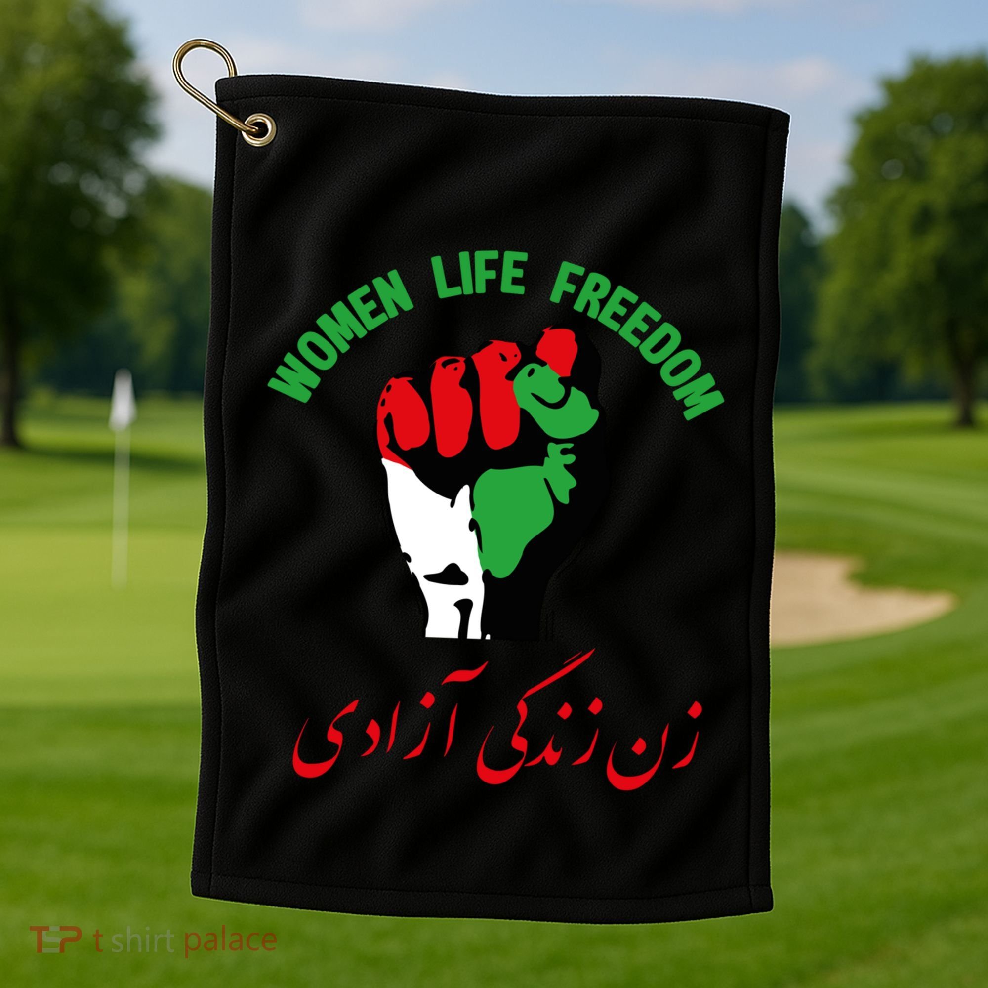 Free Iran Life Freedom Stand With Persian Iran Gift Golf Towel